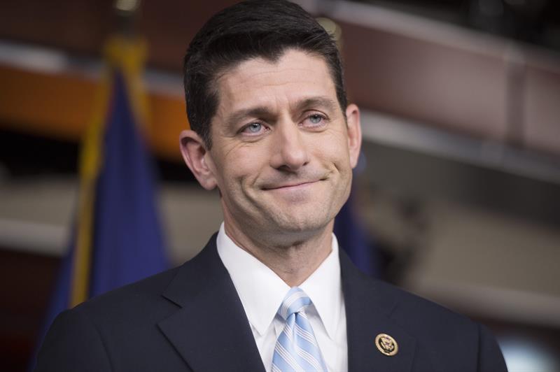 Paul Ryan, representante republicano por Wisconsin, durante una rueda de prensa en la sede del Capitolio, en Washington