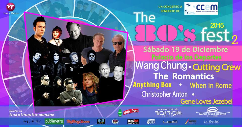 The 80’s Fest  se realizará en el Palacio de los Deportes. 