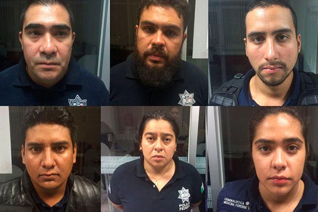 Los falsos agentes de la Policía Federal.