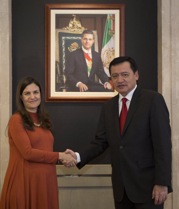 Miguel Ángel Osorio Chong nombró, por instrucciones del presidente Enrique Peña Nieto, a Alexandra Haas como presidenta del Conapred. 