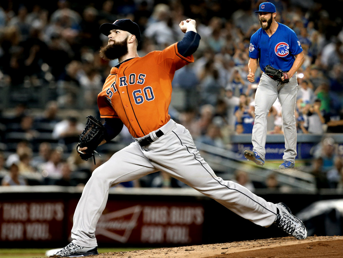 Jake Arrieta, de los Cachorros de Chicago, y Dallas Keuchel, de los Astros de Houston
