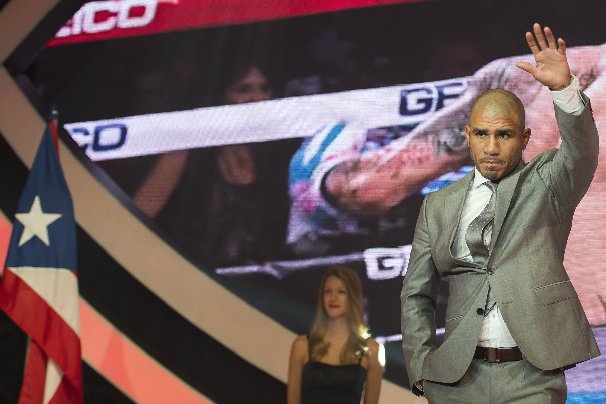 Miguel Cotto en la presentación de la pelea ante 'Canelo' 