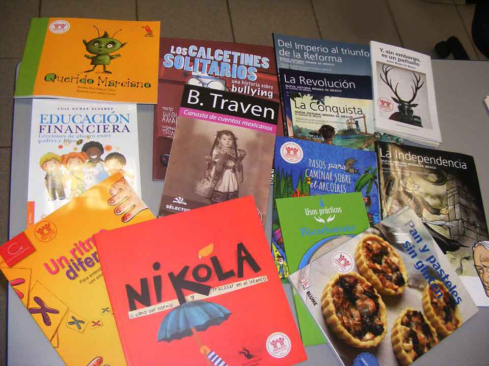 Además de literatura e historia hay libros de cocina y educación financiera para el hogar