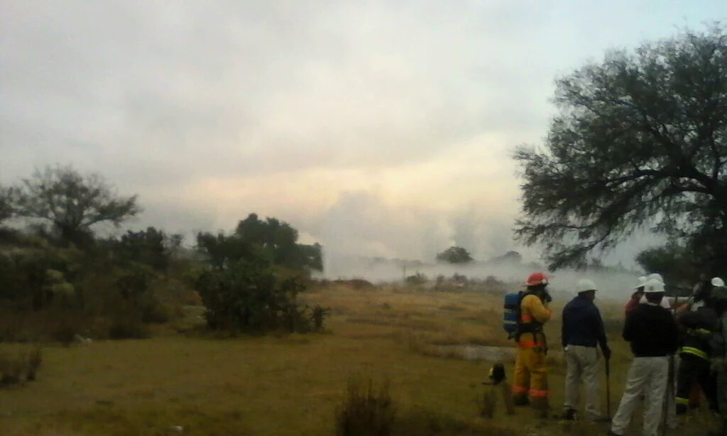 La fuga de combustible en el municipio de Atitalaquia, Hidalgo. 