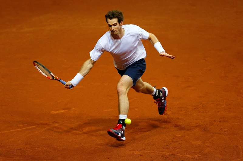 El británico Andy Murray durante una práctica