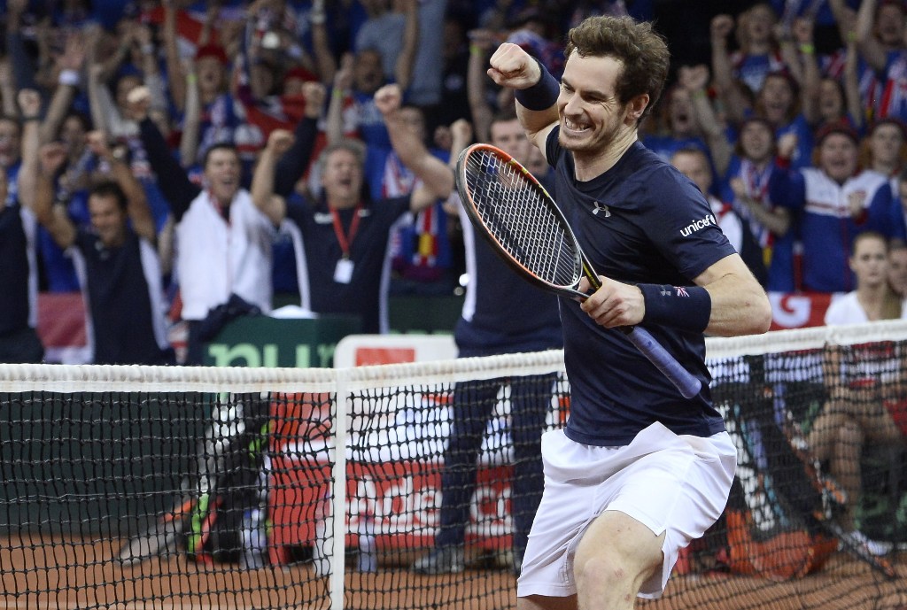 Andy Murray celebra la victoria ante Bélgica 