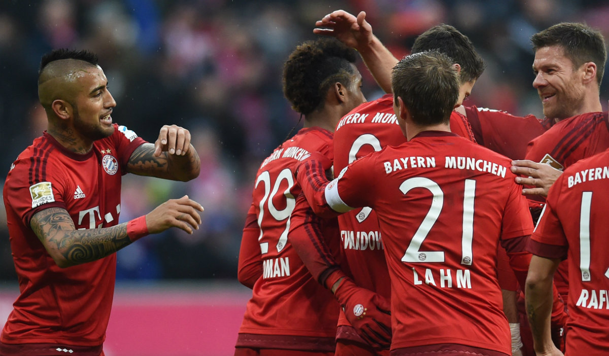 Bayern Múnich celebrando el triunfo ante Hertha de Berlín 