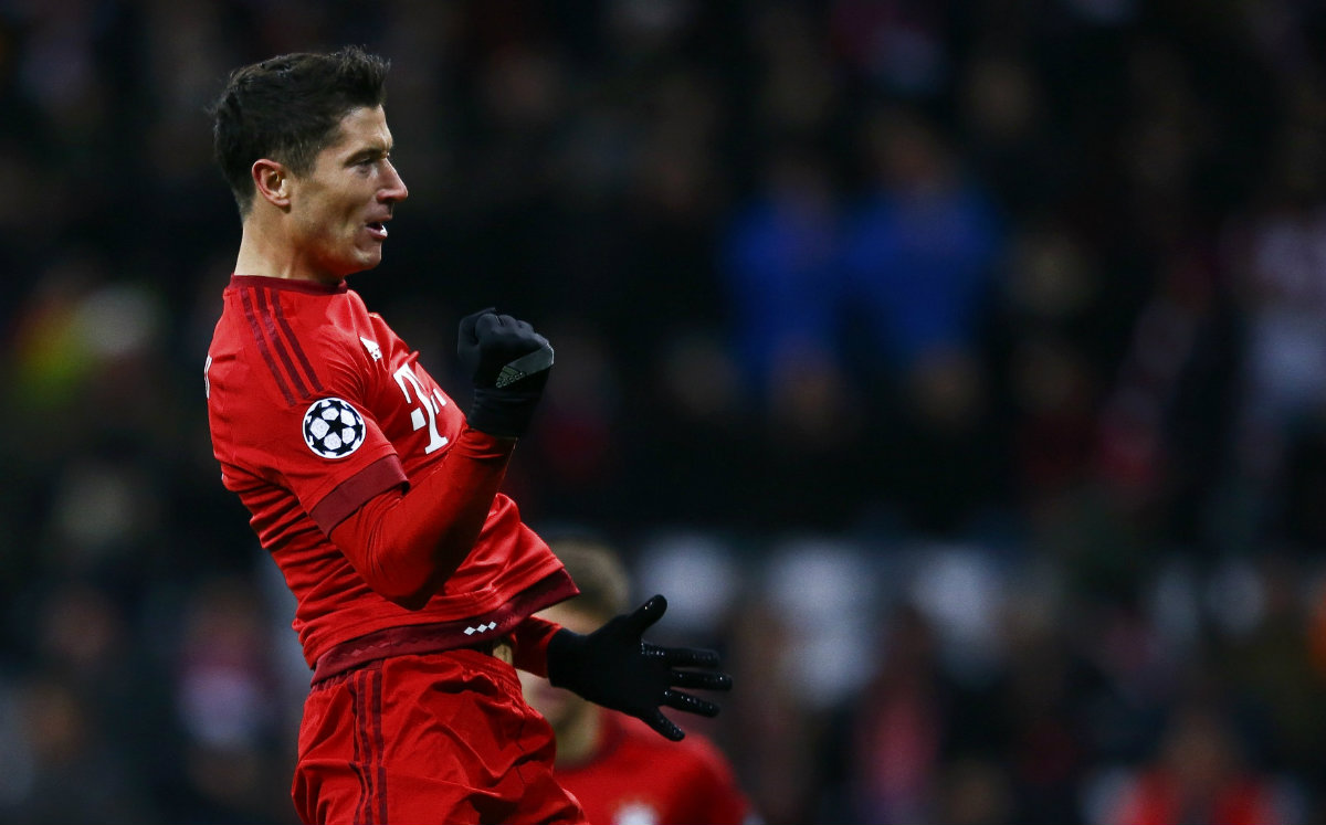Lewandowski con el Bayern Múnich en la Liga de Campeones 