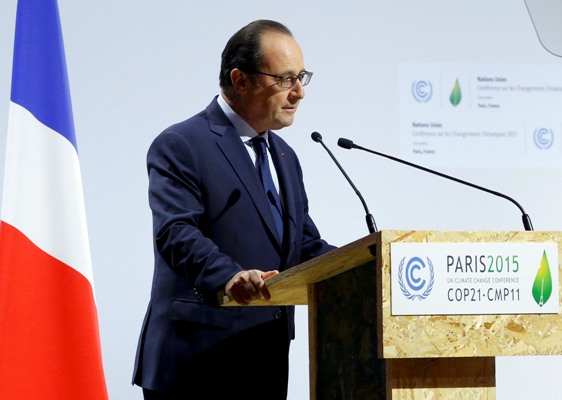 El presidente de Francia, Francois Hollande, en el discurso inaugural de la COP21.