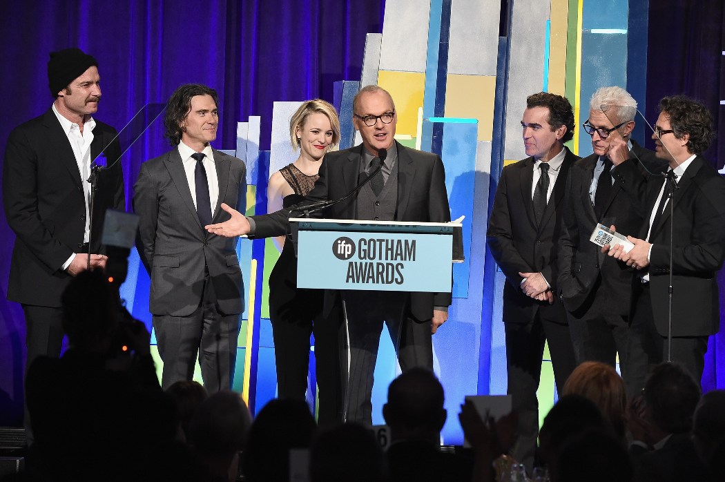 Liev Schreiber, Billy Crudup, Rachel McAdams, Michael Keaton, Brian d'Arcy James, John Slattery y Mark Ruffalo, reparto de 'Spotlight', en la 25 entre