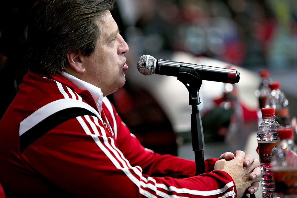 Miguel Herrera en su presentación como técnico de Xolos