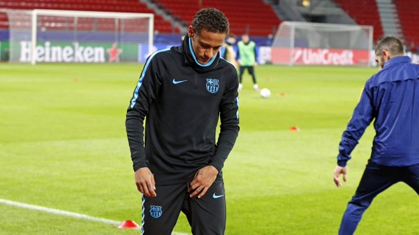 Neymar se lesionó en el entrenamiento del Barcelona 