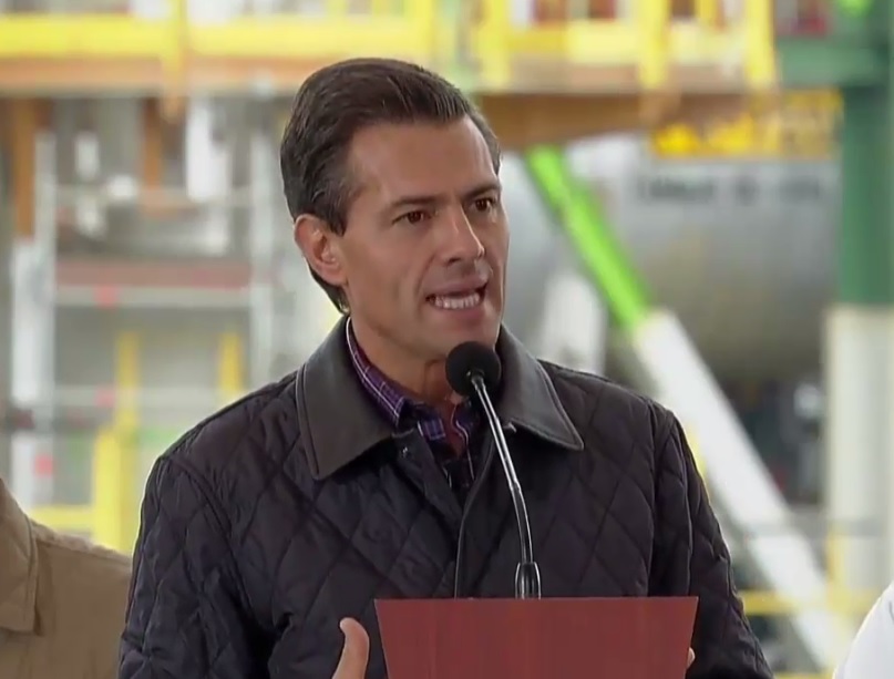 El presidente Enrique Peña Nieto en el anuncio de proyectos de inversión de Petróleos Mexicanos.