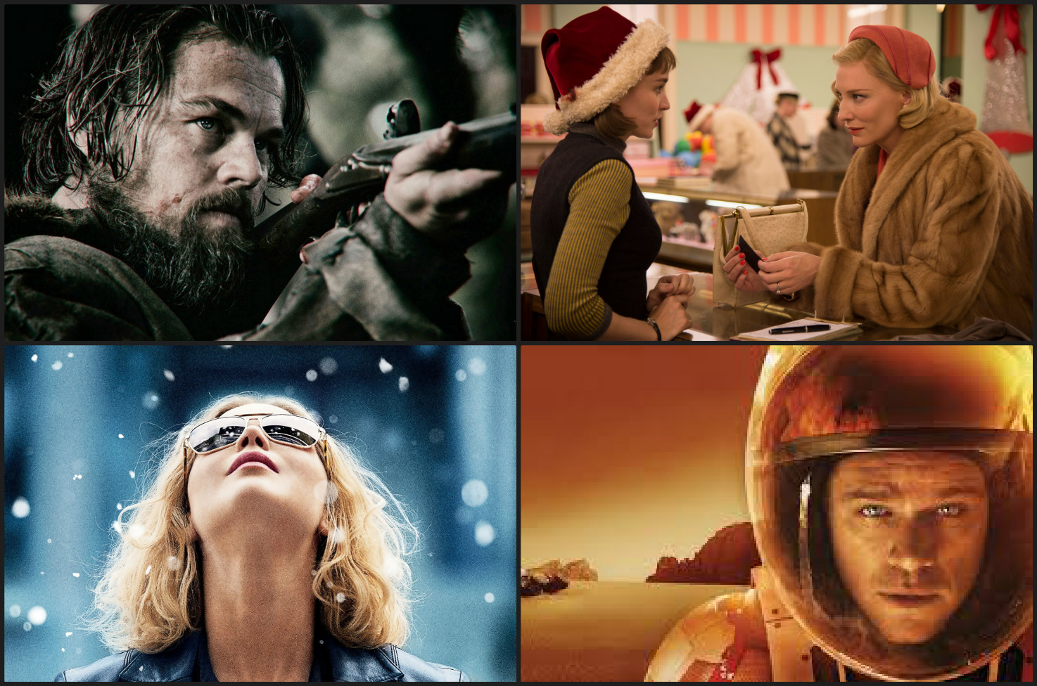The Revenant, Carol, Joy y The Martian son algunas de las películas que compiten. 