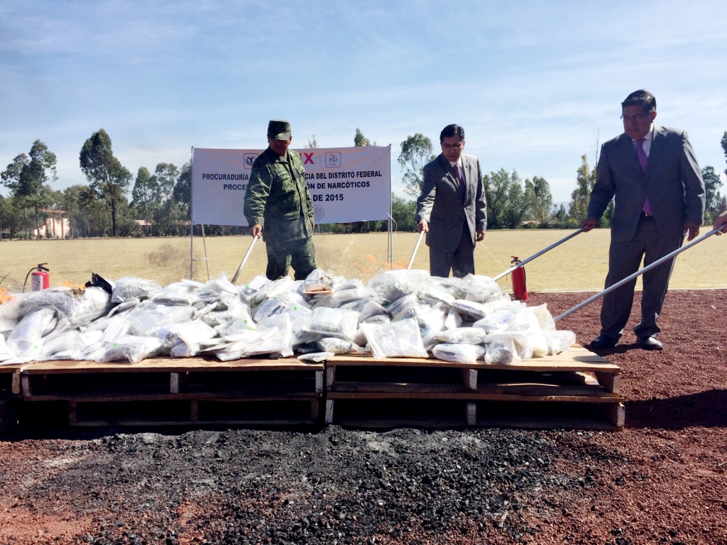 Fueron incinerados 34 kilos 79 gramos de enervantes.