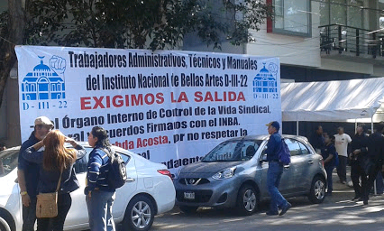 Trabajadores del INBA protestan por la injerencia de la Contraloría Interna de la institución en la vida sindical.