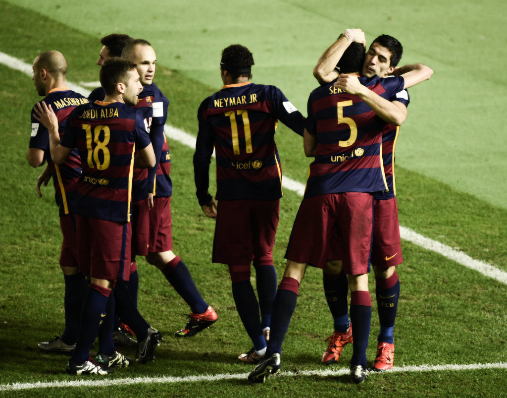 Barcelona celebra el doblete de Suárez