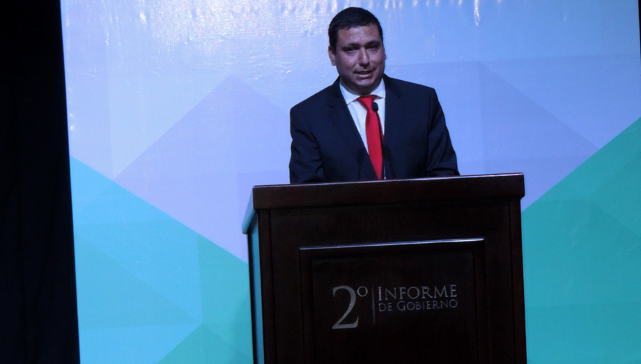 La sede del Segundo Informe de Gobierno fue el Auditorio Municipal.