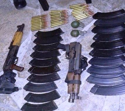 Armamento decomisado en Aldama.