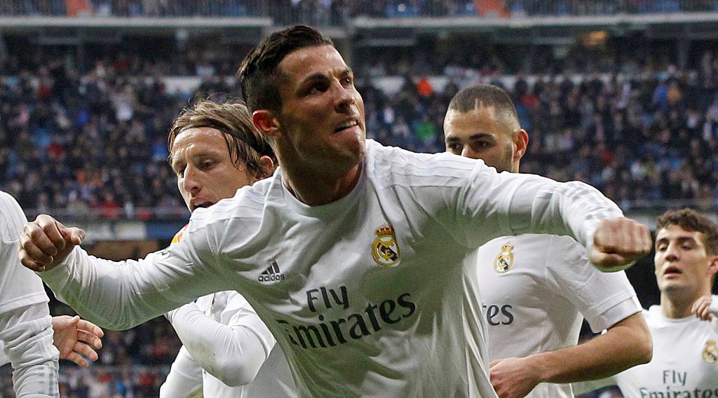 Cristiano celebra su segundo gol del partido 