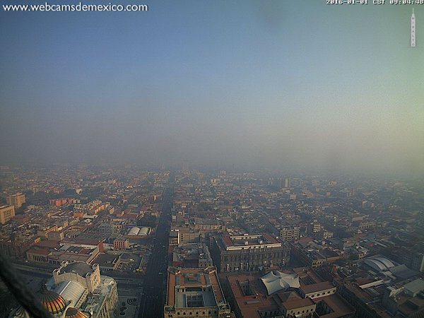 El primer día de 2016 amaneció con “mala” calidad del aire en casi todo el Valle de México.