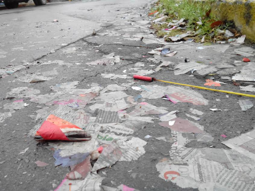 La pirotecnia también causó desperdicios en Monterrey.