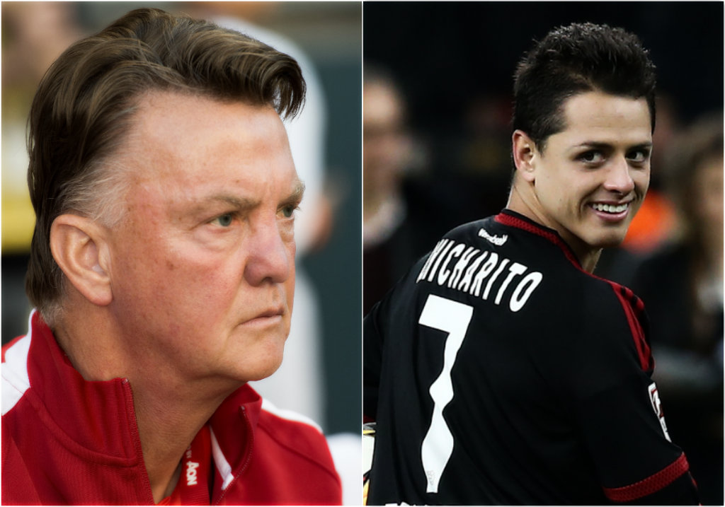Louis van Gaal y Javier Hernández, con presentes diferentes  