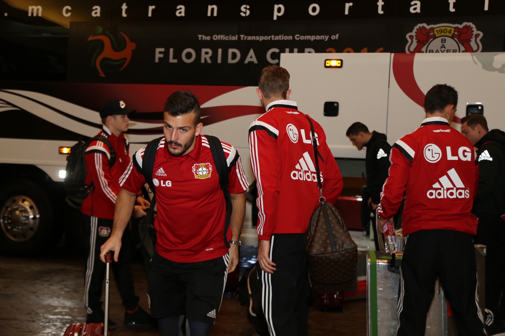 El equipo a su llegada a Orlando 