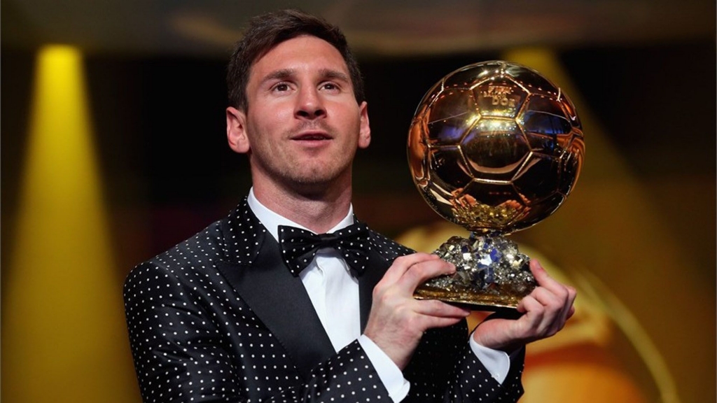 Messi con su cuarto Balón de Oro (2012)