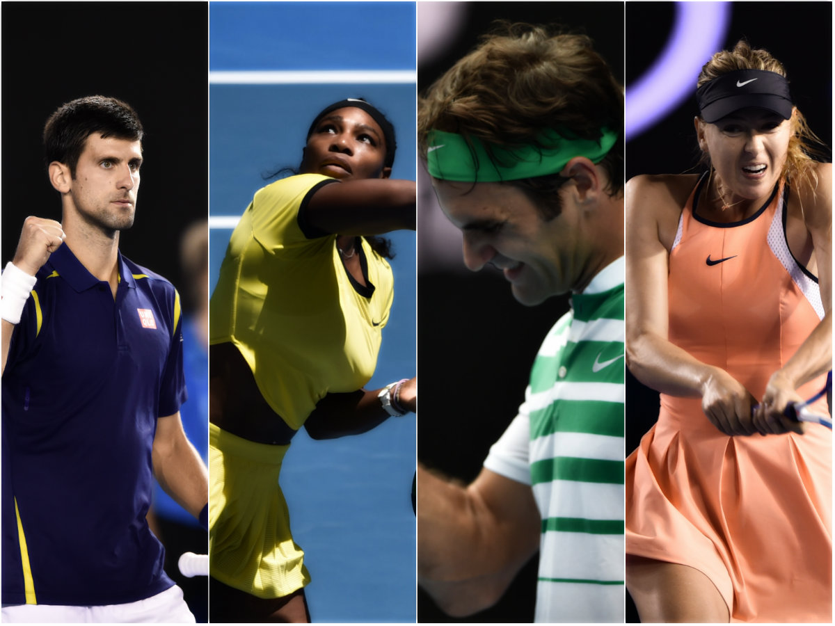Djokovic, Serena Williams, Federer y María Sharapova 