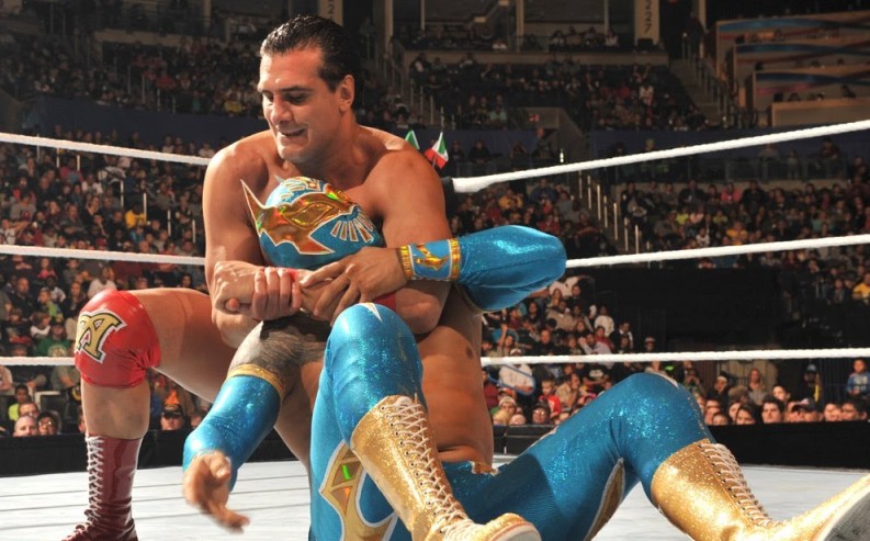 Alberto del Río y Sin Cara en una función de WWE
