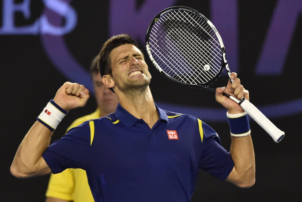 Djokovic celebra el pase a la final del Abierto de Australia