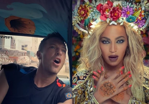 Coldplay y Beyoncé hicieron mancuerna en el tema. 