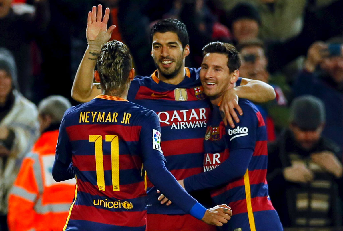 Neymar, Suárez y Messi, tridente letal del Barcelona