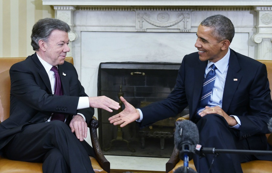 Barack Obama recibió en la Casa Blanca al presidente colombiano Juan Manuel Santos.