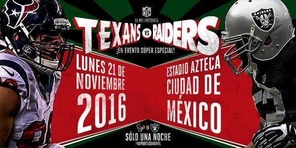 Texans y Raiders tendrán 'MNF' en México 