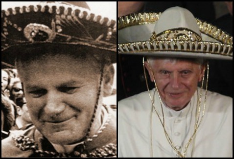 Juan Pablo II y Benedicto XVI visitaron seis veces México; cinco fueron de Karol Wojtyla.
