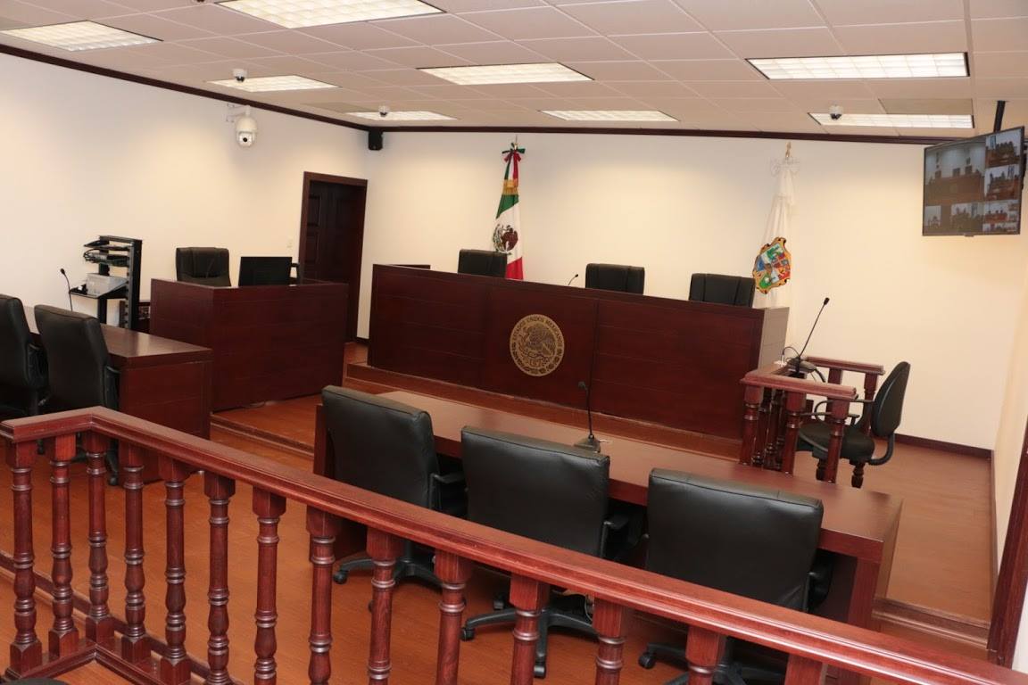 Sala de juicios orales en sur de Tamaulipas.