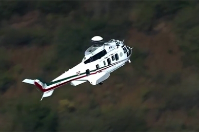 A bordo de un helicóptero, el pontífice llegó a San Cristóbal de las Casas.