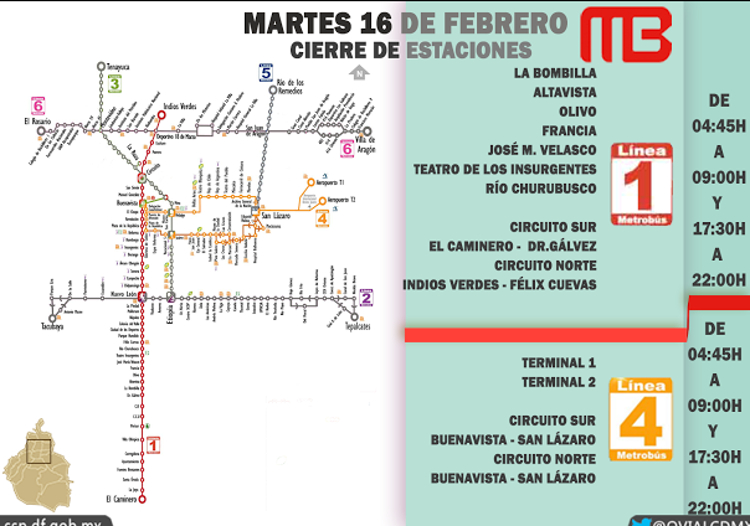 Los cierres de las estaciones del Metro de este martes.