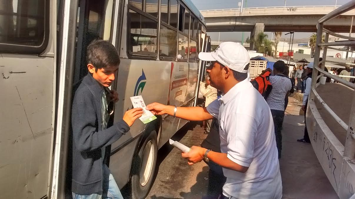 La campaña de difusión de la aplicación móvil Botón de Pánico arrancó esta mañana en diversos puntos de la Zona Metropolitana 