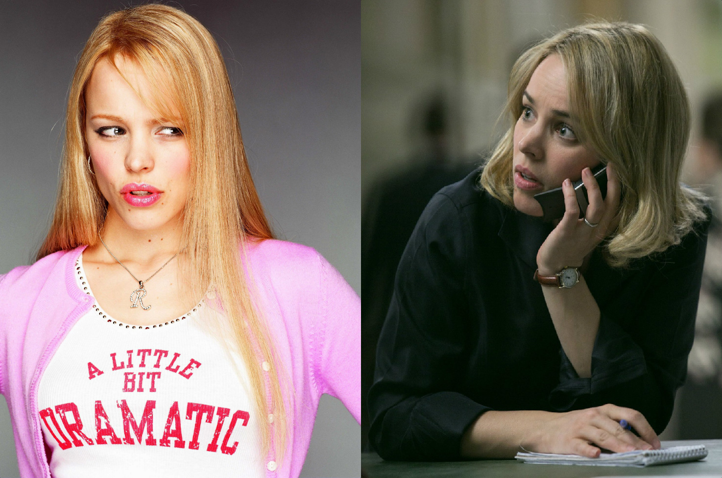 Rachel McAdams en las películas 'Chicas pesadas' (2004) y 'Spotlight' (2015). 