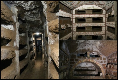 Las catacumbas muestran el color original de los frescos luego de la limpieza de la superficie con técnica láser.