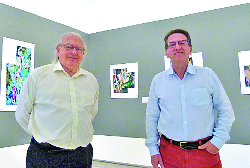 Francois Dolmetsch y Gustavo Ortiz durante la presentación de la exhibición. 