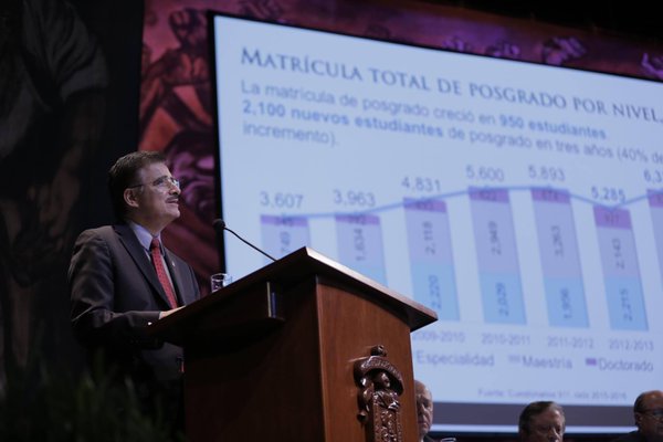 El rector general de la UdeG, destacó puntos sobre el crecimiento de la comunidad universitaria