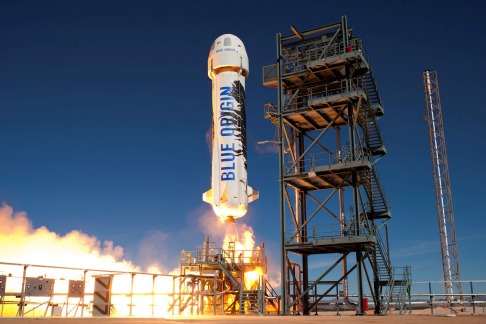 Uno de los cohetes de la empresa de Jeff Bezos. 