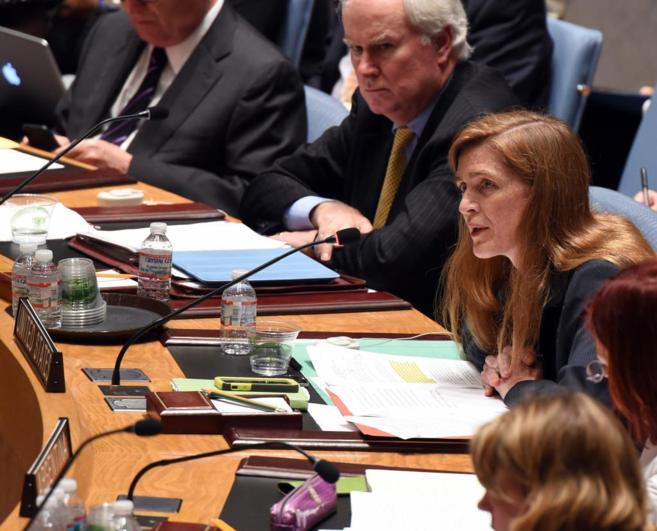 Samantha Power, embajadora de EU en Naciones Unidas, durante una reunión del Consejo de Seguridad de la ONU