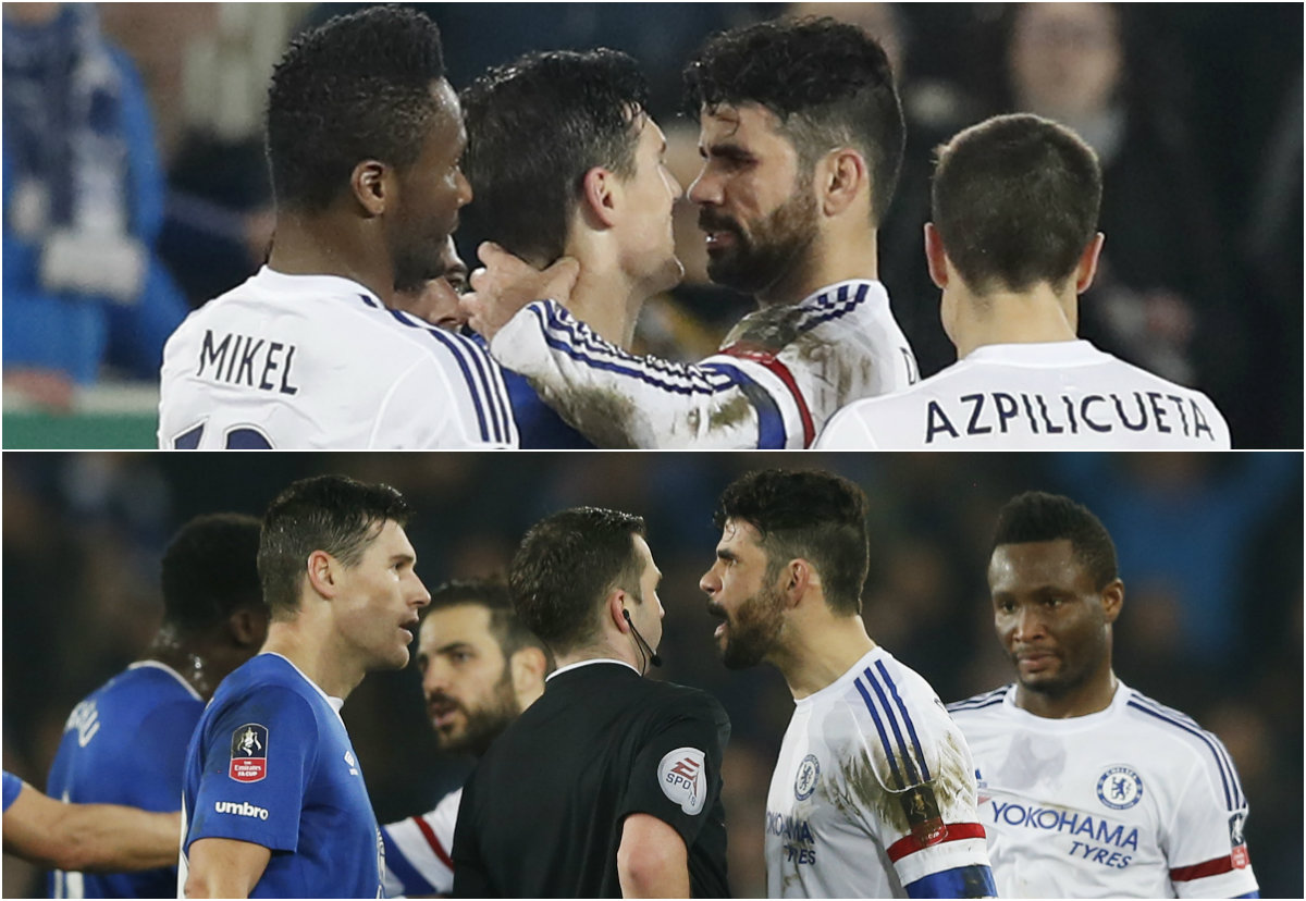 Diego Costa perdió la cabeza en el partido ante el Everton 