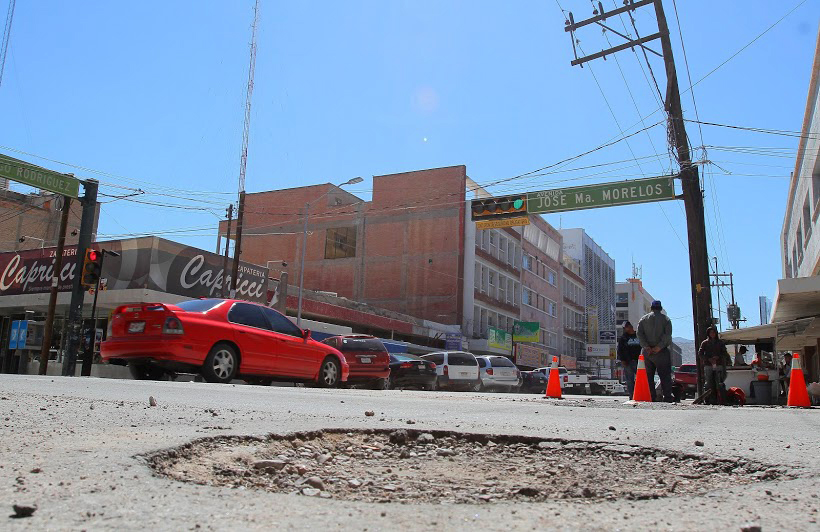 Obras de la avenida Morelos de Torreón con daños severos tras las lluvias de la semana pasada.