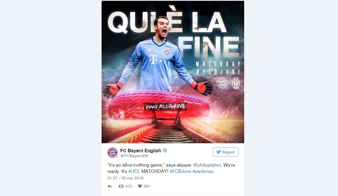 El tuit del Bayern Múnich 